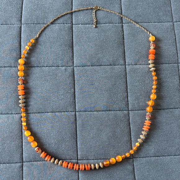 Vintage Orange Beaded Necklace! - Picture 3 of 5